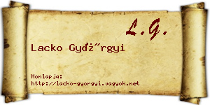 Lacko Györgyi névjegykártya